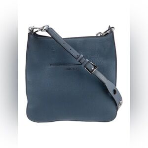 Michael Kors Sullivan Large Blue Leather Messenger Bag